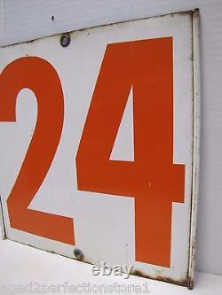 24 36 Old Gas Station Price Sign Double Sided Tin Metal Grommets Spinner Insert