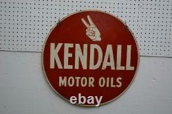 24 Old Original Kendall Motor Oils Double Sided Sign Vintage