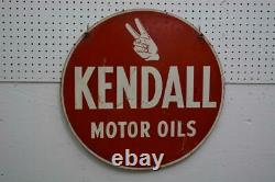 24 Old Original Kendall Motor Oils Double Sided Sign Vintage