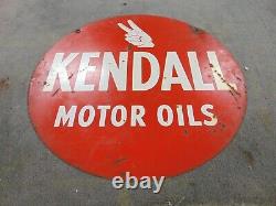 24 Old Vintage Original Kendall Motor Oils Sign Double Sided Enamel Sign