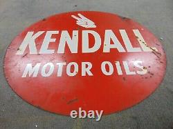 24 Old Vintage Original Kendall Motor Oils Sign Double Sided Enamel Sign