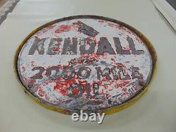 24 Old Vintage Original Kendall Motor Oils Sign Double Sided Enamel Sign Ring