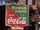 24 Porcelain Double-sided Coca Cola Fountain Service Sign Watch Video