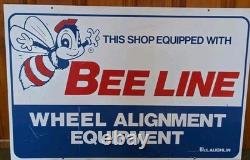24x36 BEE LINE WHEEL ALIGNMENT EQUIPMENT VINTAGE DOUBLE SIDED METAL