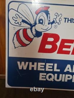 24x36 BEE LINE WHEEL ALIGNMENT EQUIPMENT VINTAGE DOUBLE SIDED METAL