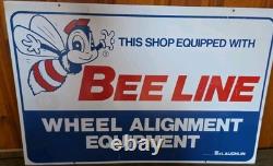 24x36 BEE LINE WHEEL ALIGNMENT EQUIPMENT VINTAGE DOUBLE SIDED METAL