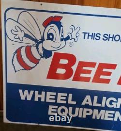 24x36 BEE LINE WHEEL ALIGNMENT EQUIPMENT VINTAGE DOUBLE SIDED METAL