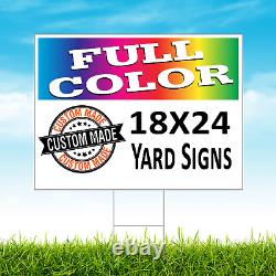 250 18x24 Full Color, Double Sided Custom Yard Signs + Stakes
