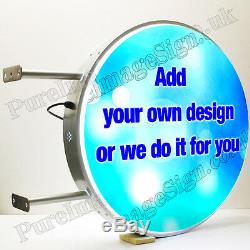 28 Double Sided Outdoor Round Projecting Light Box Sign + Graphics 70CM D70 LED