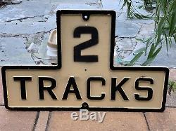 2 Track Cast Iron Railroad Sign Double Sided FAST SHIPPING