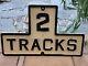 2 Track Cast Iron Railroad Sign Double Sided Fast Shipping