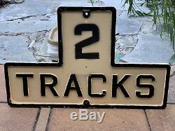 2 Track Cast Iron Railroad Sign Double Sided FAST SHIPPING