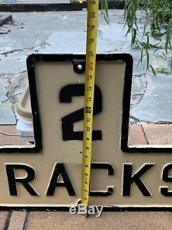 2 Track Cast Iron Railroad Sign Double Sided FAST SHIPPING