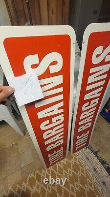 2 VTG TIRE BARGAINS Double Sided Signs Old Signs