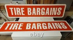 2 VTG TIRE BARGAINS Double Sided Signs Old Signs