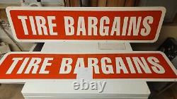 2 VTG TIRE BARGAINS Double Sided Signs Old Signs