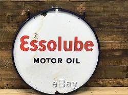 30 Essolube motor oil double sided porcelain sign
