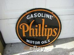 30 In. Double Sided Porcelain Phillips Sign From The 1940