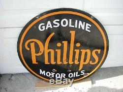 30 In. Double Sided Porcelain Phillips Sign From The 1940