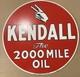 30 Kendall Motor Oil Porcelain Sign Reproduction Vintage 2000 Mile Double Sided