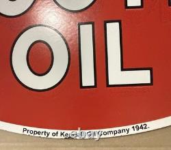 30 Kendall Motor Oil Porcelain Sign Reproduction Vintage 2000 Mile Double Sided
