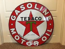 42 Original Double Sided Porcelain Texaco Motor Oil Gasoline Sign Shell Mobil