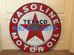 42 Original Double Sided Porcelain Texaco Motor Oil Gasoline Sign Shell Mobil