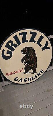 48GRIZZLY GASOLINE Double Sided porcelain sign