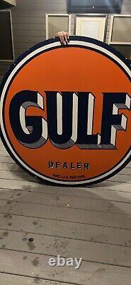 48GULF Double Sided Porcelain Sign