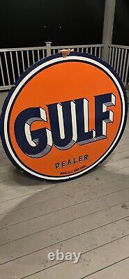 48GULF Double Sided Porcelain Sign