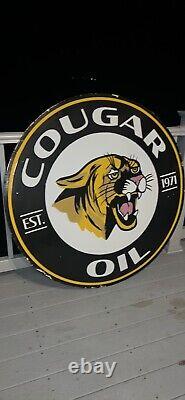 48 COUGAR OIL Double-Sided, porcelain sign