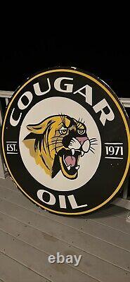 48 COUGAR OIL Double-Sided, porcelain sign