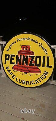 48 PENNZOIL double sided porcelain sign
