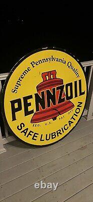 48 PENNZOIL double sided porcelain sign