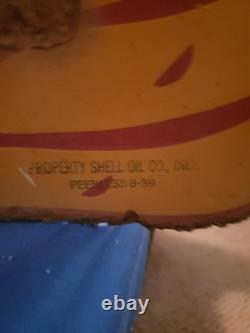 48 Porcelain Shell Sign Double Sided 1939 Vintage Authentic Sign