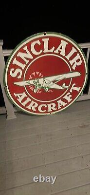 48 SINCLAIR AIR CRAFT porcelain sign Double Sided