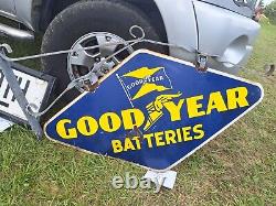 48 porcelian Goodyear Battery Sign And Bracket double sided