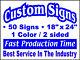 50 18x24 1color/2sided Custom Yard Signs. Real Estate, Campaign, Political