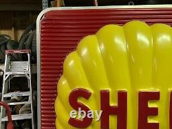 6 Ft Shell Double Sided Gas Station Light Up Sign Complete