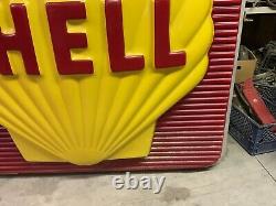 6 Ft Shell Double Sided Gas Station Light Up Sign Complete
