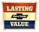 70's 80's Gm Chevy Trucks Lasting Value Metal Double Sided Dealer Sign Vintage