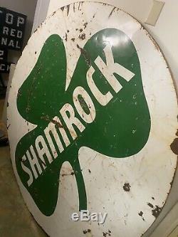 72 super rare authentic original Shamrock Gas Oil Double Sided Porcelain Sign