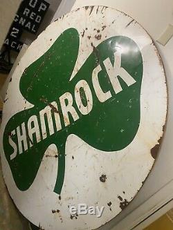 72 super rare authentic original Shamrock Gas Oil Double Sided Porcelain Sign