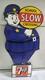 7up Slow School Crossing Guard Porcelain Enamel Sign 40 X 20 Inches 2 Sided