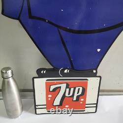 7up SLOW School Crossing Guard Porcelain Enamel Sign 40 x 20 Inches 2 Sided