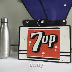 7up SLOW School Crossing Guard Porcelain Enamel Sign 40 x 20 Inches 2 Sided