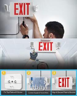 8 Pack Double Sided LED Emergency EXIT Sign, Two LED Lights, Backup Battery