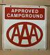Aaa Approved Campground Sign Car Truck Gas Oil Garage Double Sided Metal