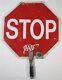 Aaa Stop Sign Old Retired Double Sided Hand Held Crossing Guard Police Traffic