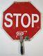 Aaa Stop Safety Sign Old Double Sided Hand Held Crossing Guard Police Traffic